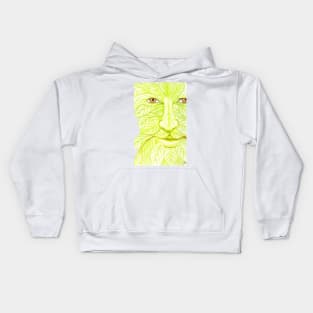 Man of the Forest, Green Man- White Kids Hoodie